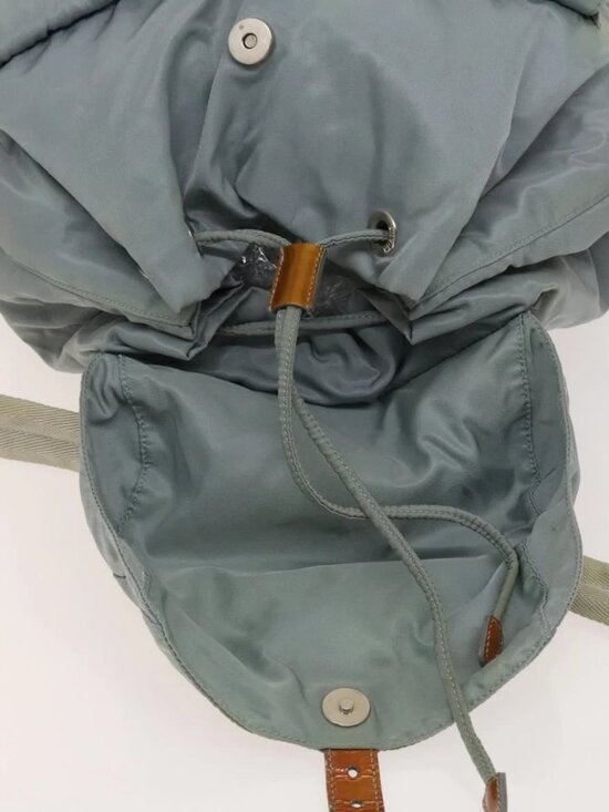 PRADA Backpack Nylon Light Blue Silver Auth 118295 main image 9